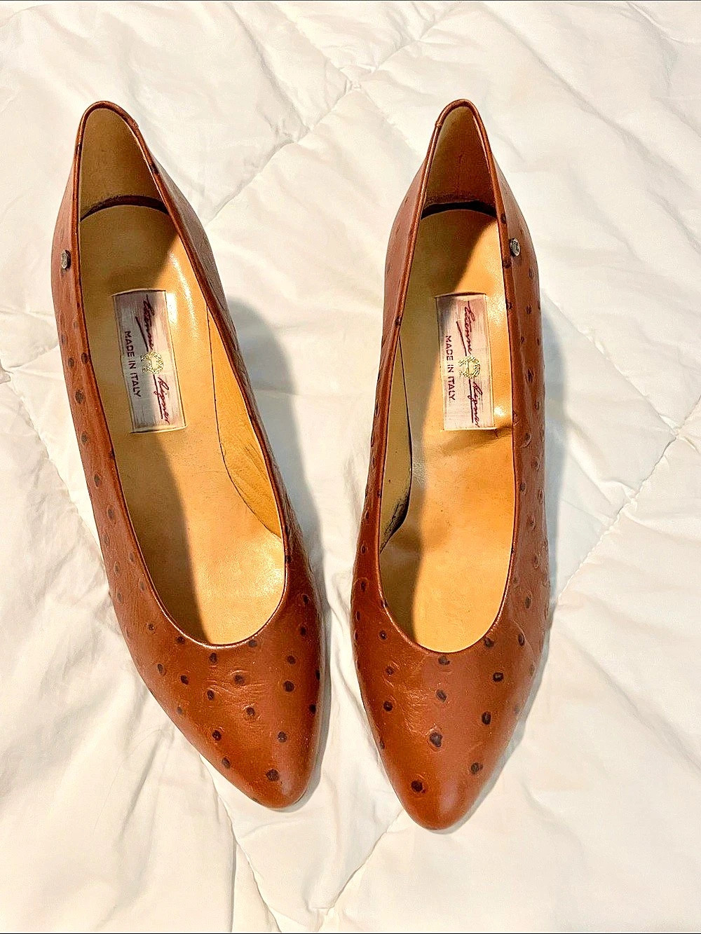 Etienne Aigner Perforated Leather Pumps in Brown US 7.5